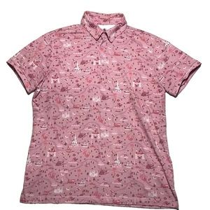 Disney Parks Park Life collection Pink Polo Shirt Adult Size Large short sleeve